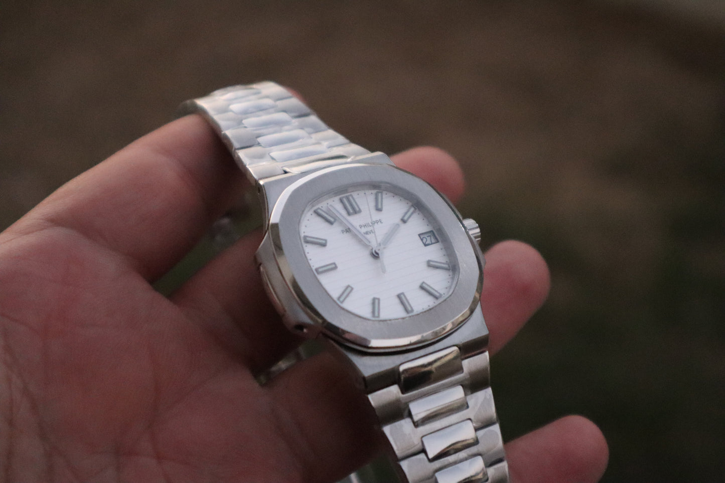 باتيك فيليب نوتلس ٥٧١١ مينا ابيض - كلين اعلى جودة