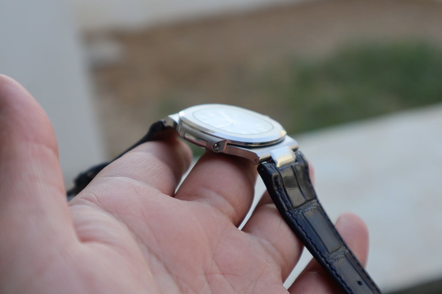 باتيك فيليب نوتلس ليثر ستراب نيلي - الترا ماتش طبق الأصل