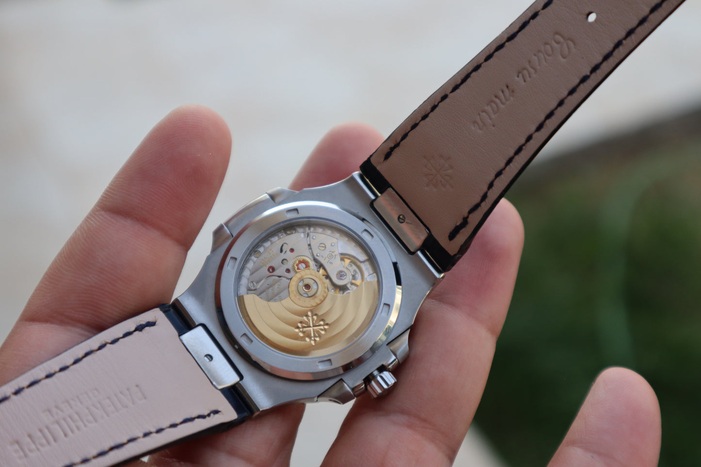 باتيك فيليب نوتلس ليثر ستراب نيلي - الترا ماتش طبق الأصل