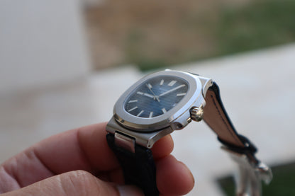 باتيك فيليب نوتلس ليثر ستراب نيلي - الترا ماتش طبق الأصل