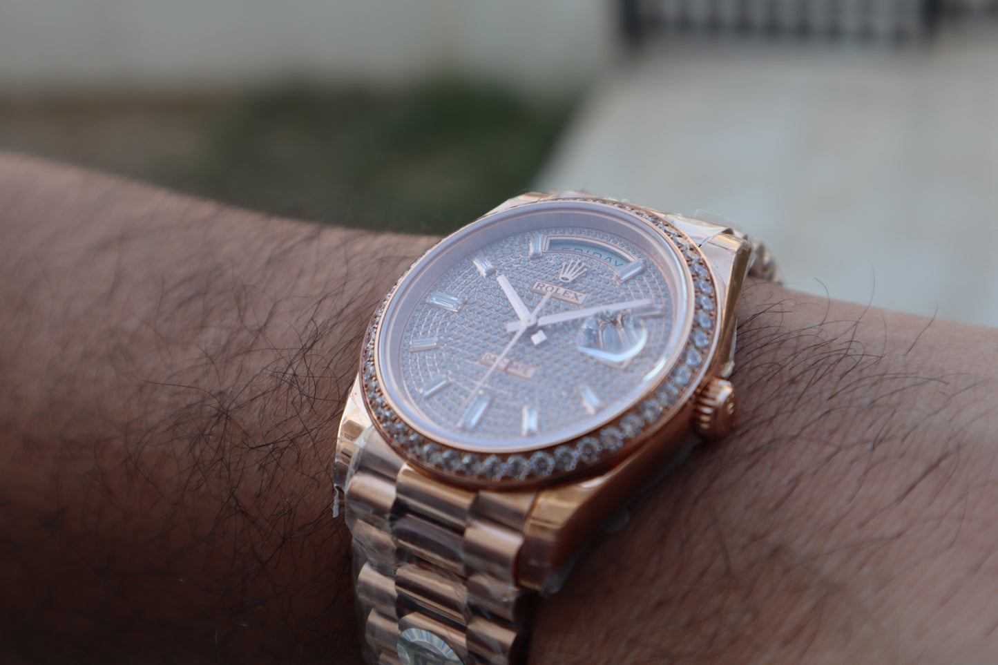 رولكس داي ديت باق دايال - روز جولد كلين