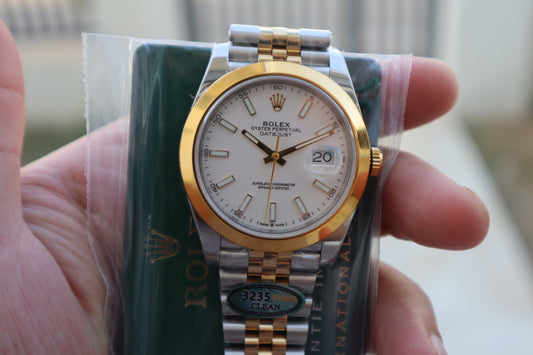 رولكس دايت جست تو تون مينا ابيض - كلين مع سيريال حقيقي