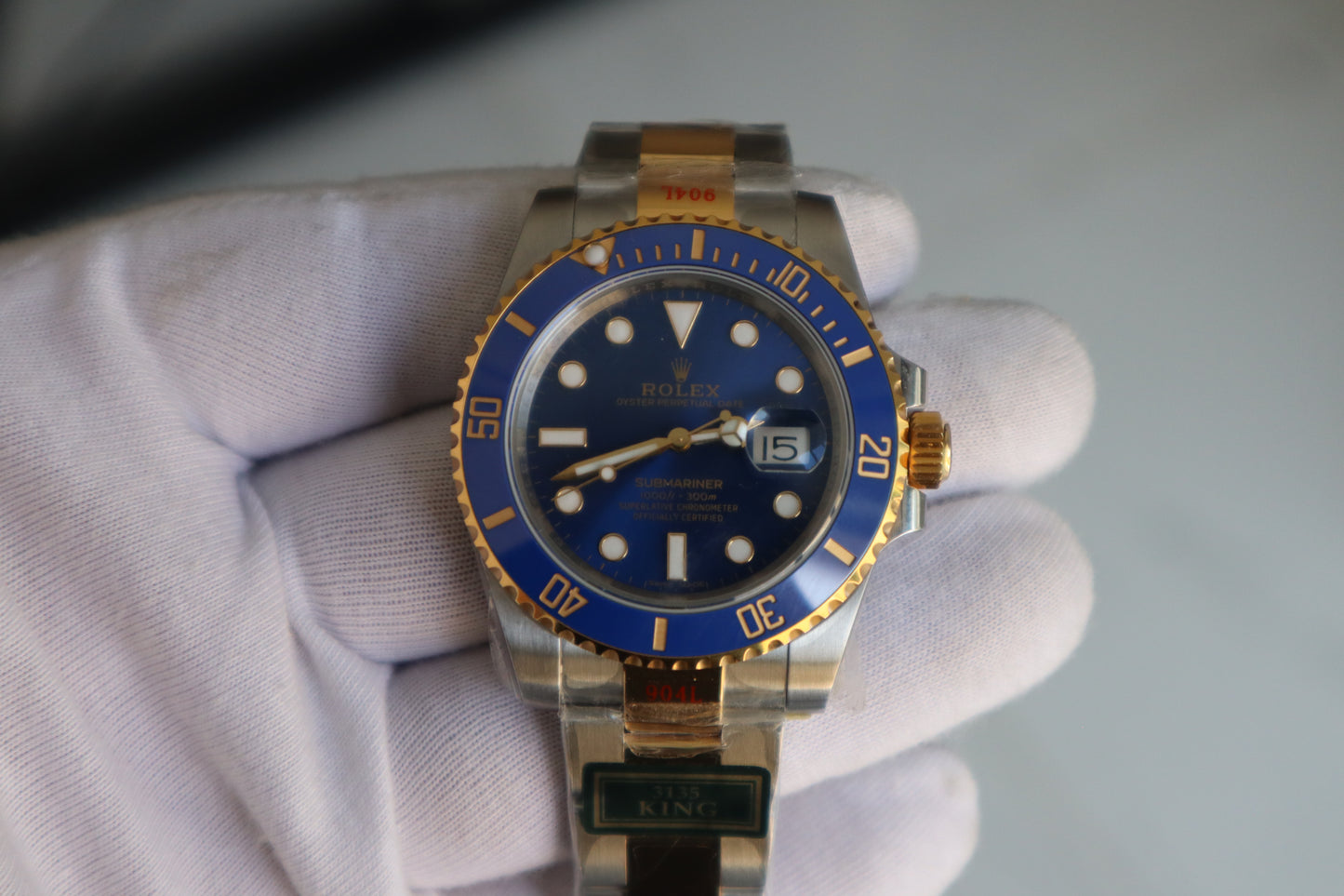 Rolex Submariner two tone- رولكس سابمارينر كلين طبق الاصل طلاء ذهب ١٨ نفس درجة الأصلي