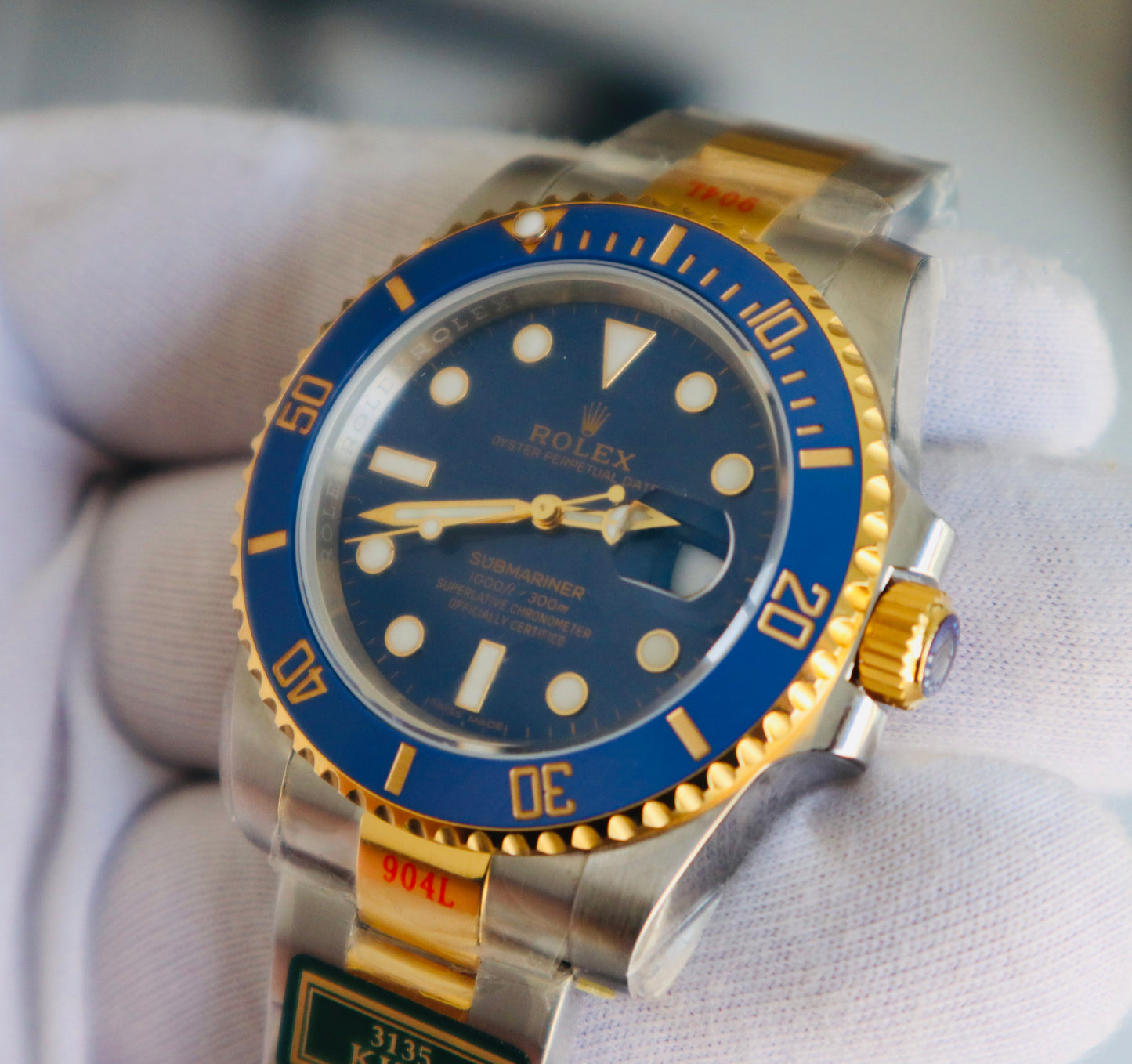 Rolex Submariner two tone- رولكس سابمارينر كلين طبق الاصل طلاء ذهب ١٨ نفس درجة الأصلي