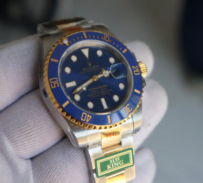 Rolex Submariner two tone- رولكس سابمارينر كلين طبق الاصل طلاء ذهب ١٨ نفس درجة الأصلي