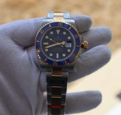 Rolex Submariner two tone- رولكس سابمارينر كلين طبق الاصل طلاء ذهب ١٨ نفس درجة الأصلي