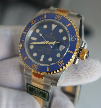 Rolex Submariner two tone- رولكس سابمارينر كلين طبق الاصل طلاء ذهب ١٨ نفس درجة الأصلي