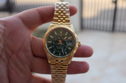 رولكس سكاي دويلر جوبلي فول جولد مينا اخضر - كلين اعلى كوالتي