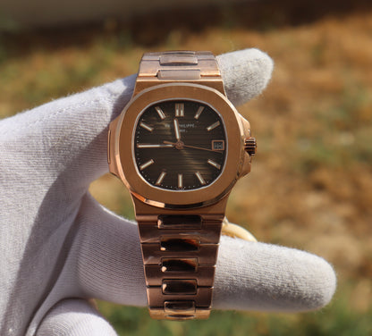 PATEK Philippe  Nautilus Rose Gold Clean - نوتيلس فول روزجولد كلين حبة واحدة