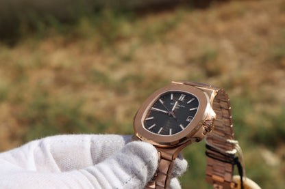 PATEK Philippe  Nautilus Rose Gold Clean - نوتيلس فول روزجولد كلين حبة واحدة