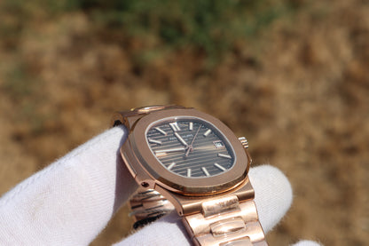 PATEK Philippe  Nautilus Rose Gold Clean - نوتيلس فول روزجولد كلين حبة واحدة