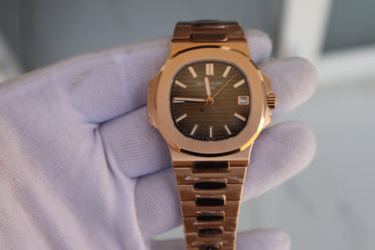 PATEK Philippe  Nautilus Rose Gold Clean - نوتيلس فول روزجولد كلين حبة واحدة