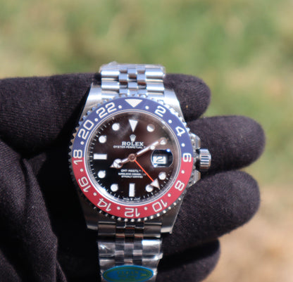 ROLEX GMT MASTER PEPSI - رولكس جي ام تي ببسي كلين طبق الأصل تعقيدة تل جي ام تي
