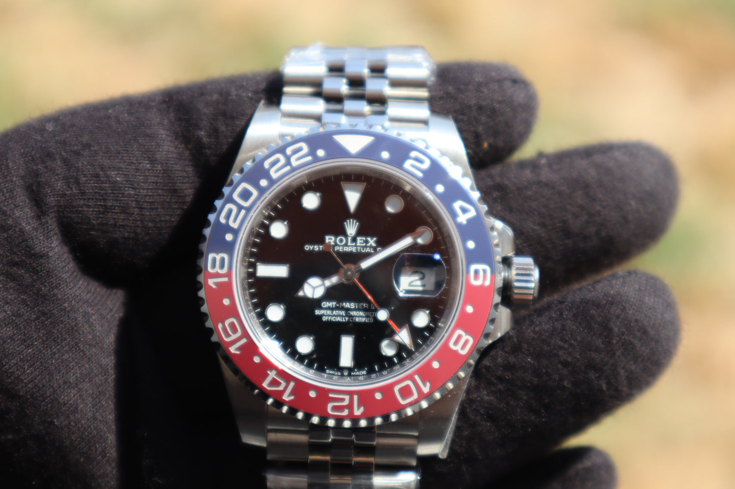 ROLEX GMT MASTER PEPSI - رولكس جي ام تي ببسي كلين طبق الأصل تعقيدة تل جي ام تي