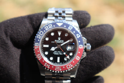 ROLEX GMT MASTER PEPSI - رولكس جي ام تي ببسي كلين طبق الأصل تعقيدة تل جي ام تي