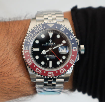 ROLEX GMT MASTER PEPSI - رولكس جي ام تي ببسي كلين طبق الأصل تعقيدة تل جي ام تي