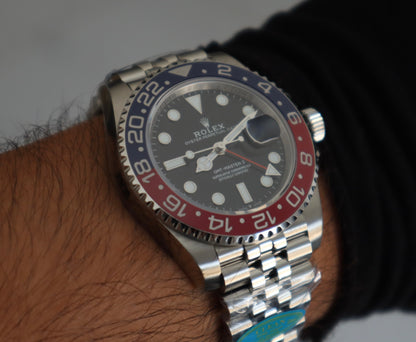 ROLEX GMT MASTER PEPSI - رولكس جي ام تي ببسي كلين طبق الأصل تعقيدة تل جي ام تي