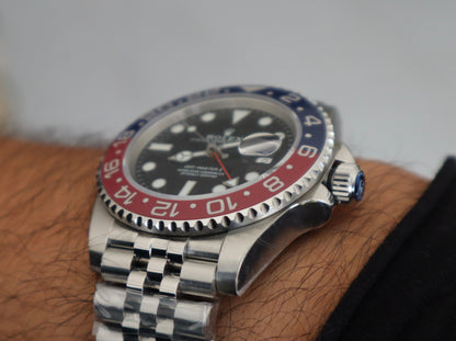 ROLEX GMT MASTER PEPSI - رولكس جي ام تي ببسي كلين طبق الأصل تعقيدة تل جي ام تي
