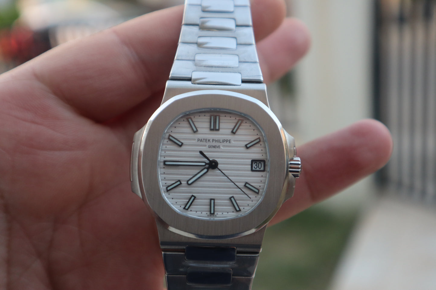 باتيك فيليب نوتلس ٥٧١١ مينا ابيض - كلين اعلى جودة