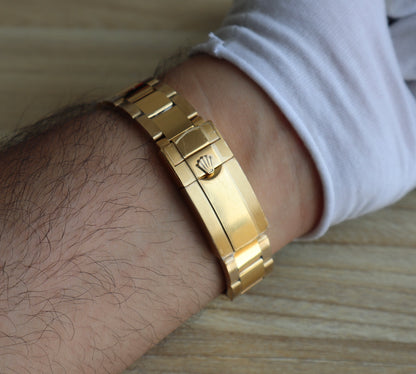 ROLEX DAYTONA YELLOW GOLD- رولكس دايتونا ذهب اصفر عيار ١٨ طلاء ماكينة سويسري