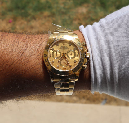ROLEX DAYTONA YELLOW GOLD- رولكس دايتونا ذهب اصفر عيار ١٨ طلاء ماكينة سويسري
