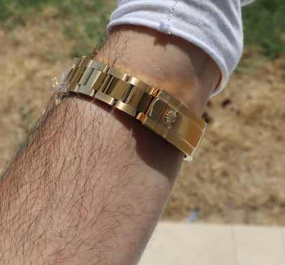 ROLEX DAYTONA YELLOW GOLD- رولكس دايتونا ذهب اصفر عيار ١٨ طلاء ماكينة سويسري