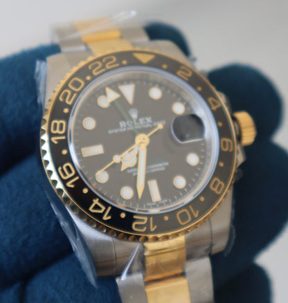 Rolex GMT Master- رولكس جي ام تي ماستر تو تون كلين طبق الأصل ماكينة سويسري