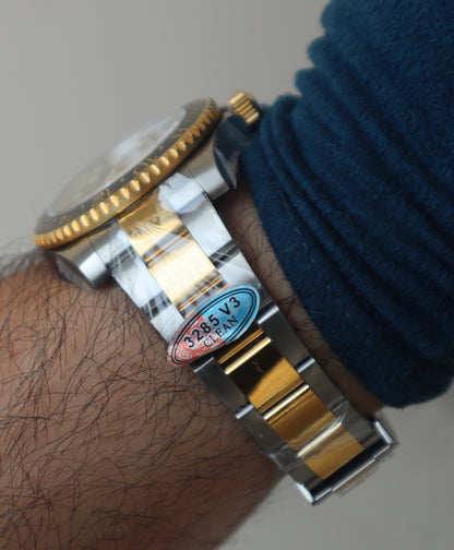 Rolex GMT Master- رولكس جي ام تي ماستر تو تون كلين طبق الأصل ماكينة سويسري