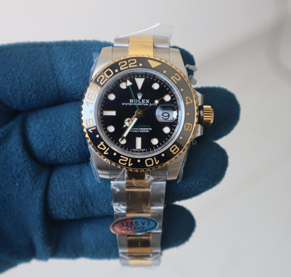 Rolex GMT Master- رولكس جي ام تي ماستر تو تون كلين طبق الأصل ماكينة سويسري