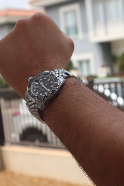 Rolex GMT Bruce Wayne - رولكس جي أم تي بروس وين كلين طبق الأصل ماكينة سويسري