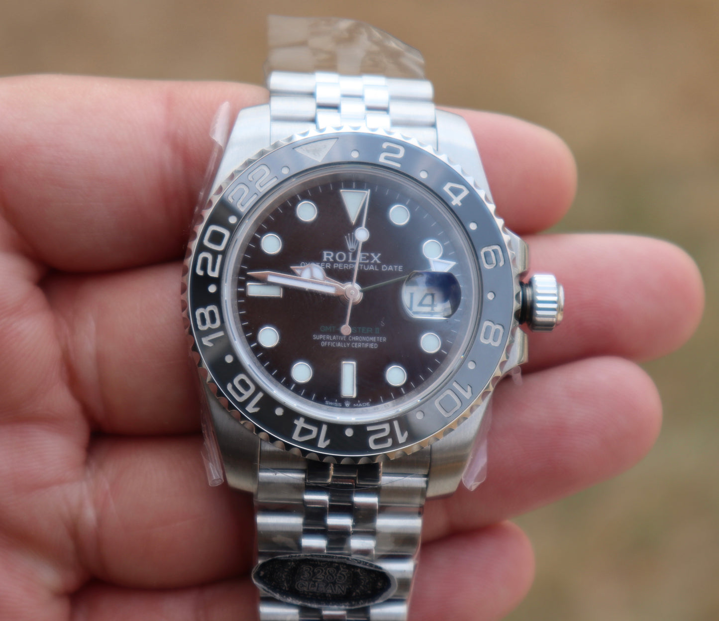 Rolex GMT Bruce Wayne - رولكس جي أم تي بروس وين كلين طبق الأصل ماكينة سويسري