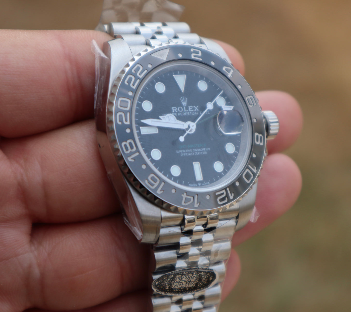 Rolex GMT Bruce Wayne - رولكس جي أم تي بروس وين كلين طبق الأصل ماكينة سويسري