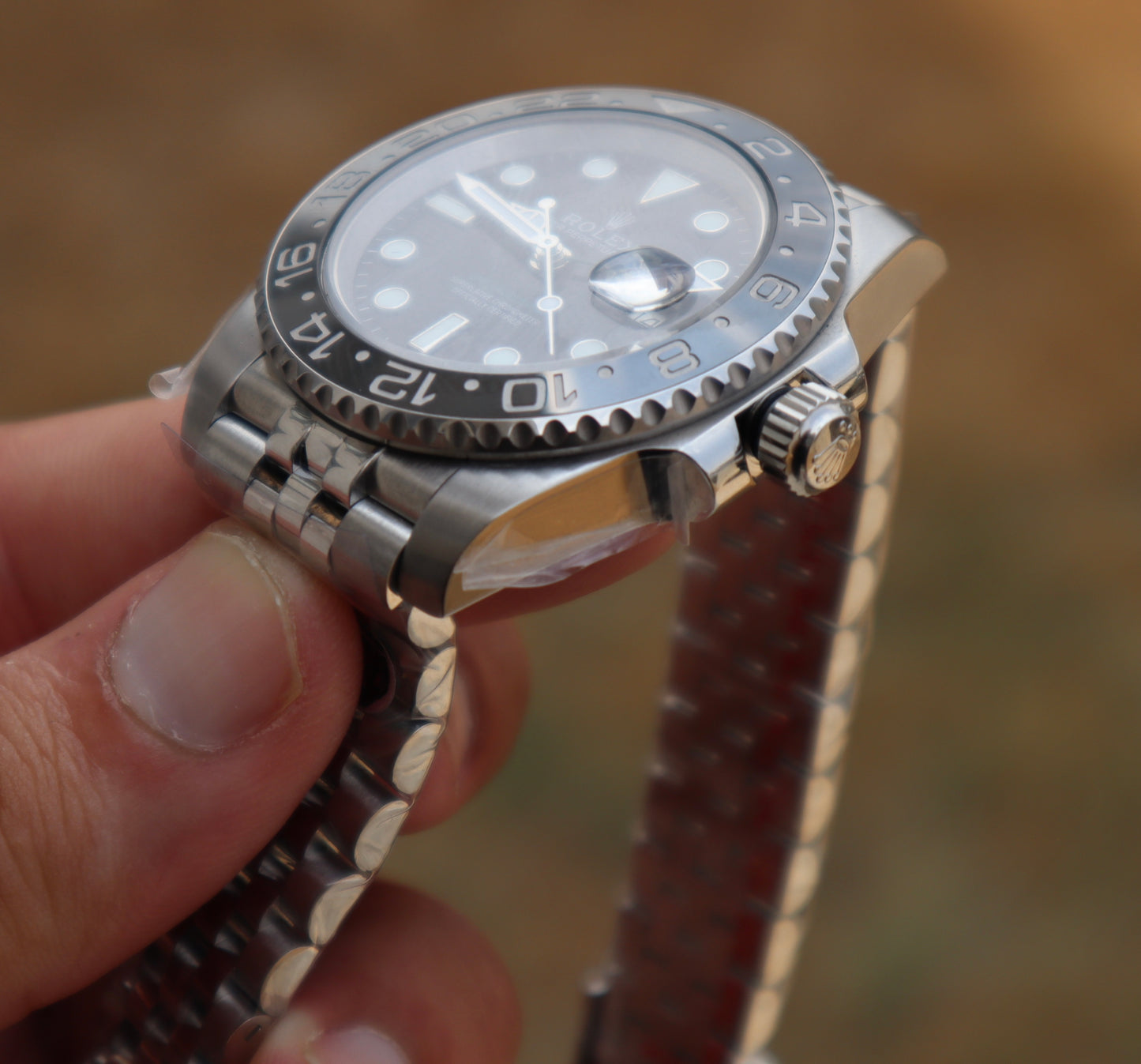 Rolex GMT Bruce Wayne - رولكس جي أم تي بروس وين كلين طبق الأصل ماكينة سويسري