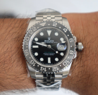 Rolex GMT Bruce Wayne - رولكس جي أم تي بروس وين كلين طبق الأصل ماكينة سويسري