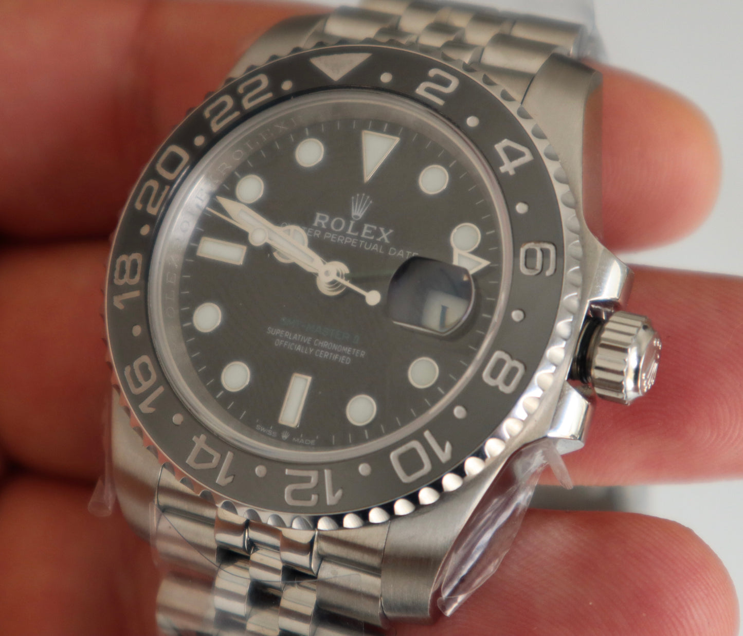 Rolex GMT Bruce Wayne - رولكس جي أم تي بروس وين كلين طبق الأصل ماكينة سويسري