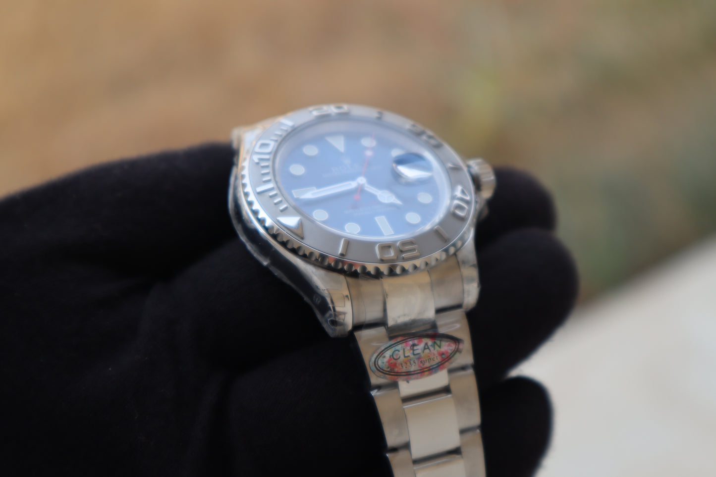 رولكس ياخت ماستر ون بلو دايال - كلين طبق الأصل ماكينة سويسري (السعر بالدينار الأردني 550)