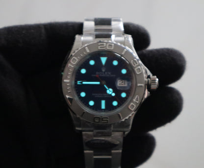 رولكس ياخت ماستر ون بلو دايال - كلين طبق الأصل ماكينة سويسري (السعر بالدينار الأردني 550)