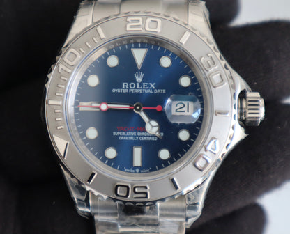 رولكس ياخت ماستر ون بلو دايال - كلين طبق الأصل ماكينة سويسري (السعر بالدينار الأردني 550)