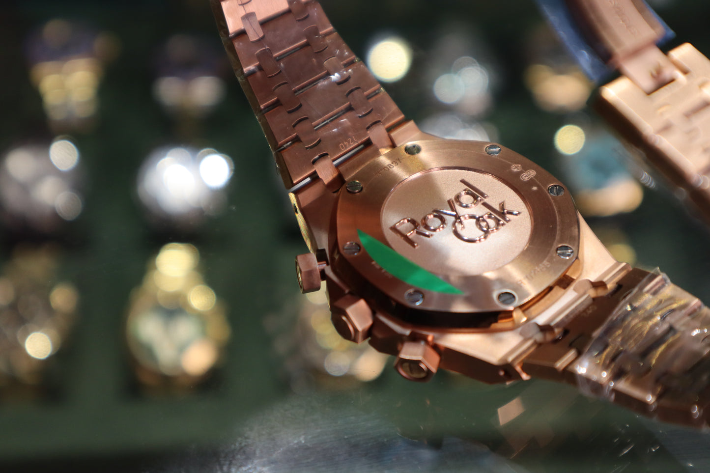 AR ROYAL OAK CHRONOGRAPH - اي بي كرونوجراف روز جولد -  حبة نادرة جدا جدا