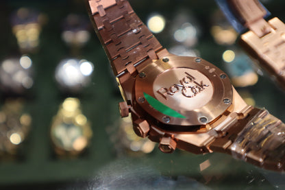 AR ROYAL OAK CHRONOGRAPH - اي بي كرونوجراف روز جولد -  حبة نادرة جدا جدا