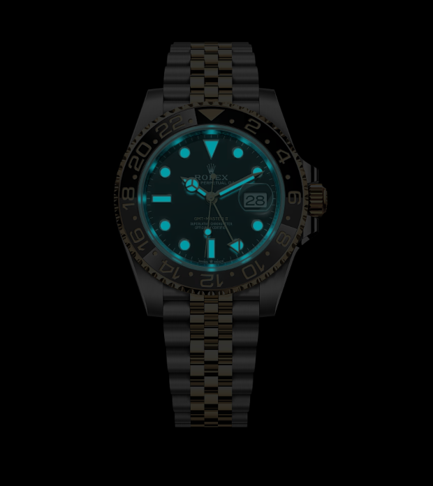 40 mm رولكس جي إم تي ماستر 2 ستانلس ستيل مع ذهب أصفر
