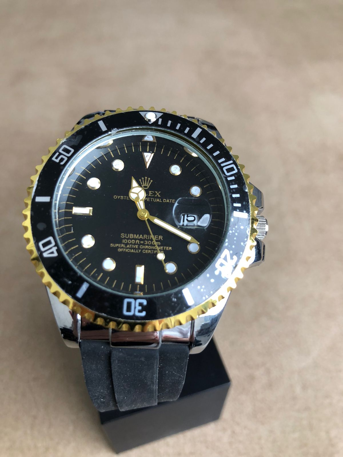 BLACK ROLEX SUBMARINER WATCH : ساعة رولكس سبمارينير اسود