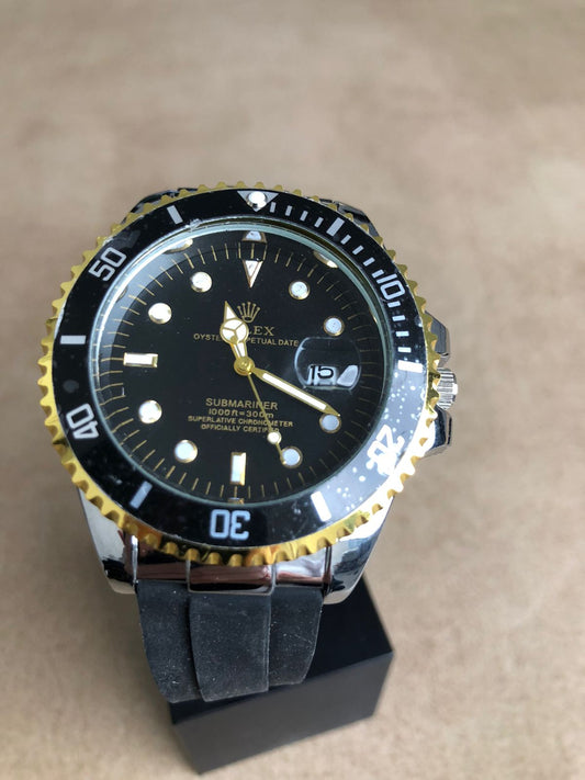 BLACK ROLEX SUBMARINER WATCH : ساعة رولكس سبمارينير اسود