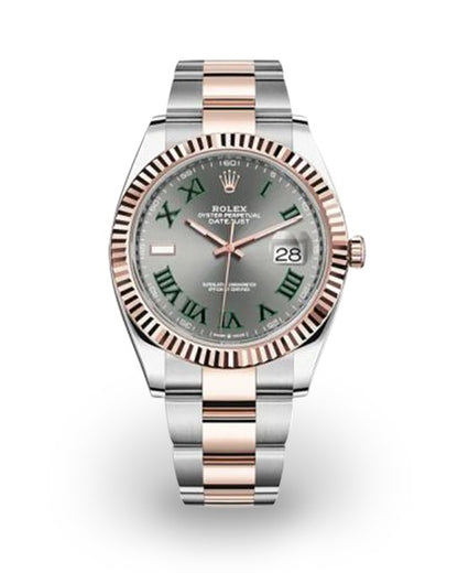 41 mm  السعر بالدينار الاردني 350 دينار -رولكس داي جست  اصدار نادر ويمبلدون روز جولد