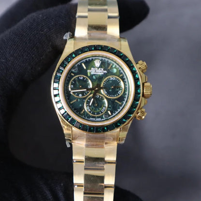Rolex Daytona Green Ruby 40 mm  -قطعة كلين طبق الأصل ماكيمة سويسري طبق الأصل متوفر حبة واحدة في كل العراق
