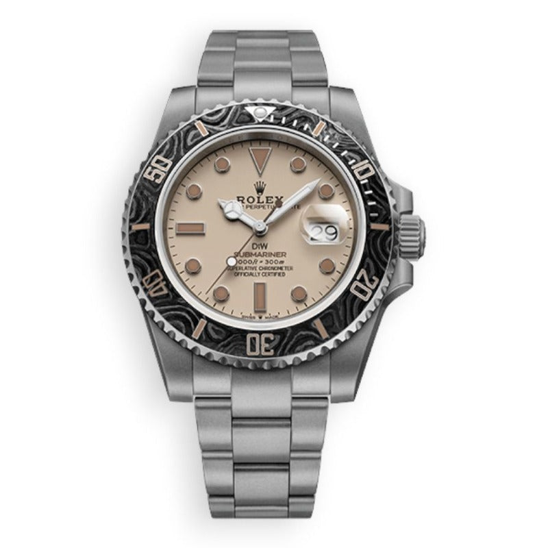Rolex Submariner DIW - اصدار خاص قطعة واحدة كلين طبق الأصل ماكينة سويسري (سير عدد 2 رابر و تيتانيوم فضي) (السعر بالاردني 750)