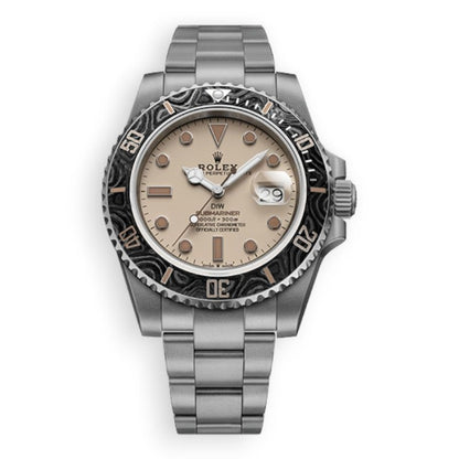 Rolex Submariner DIW - اصدار خاص قطعة واحدة كلين طبق الأصل ماكينة سويسري (سير عدد 2 رابر و تيتانيوم فضي) (السعر بالاردني 750)