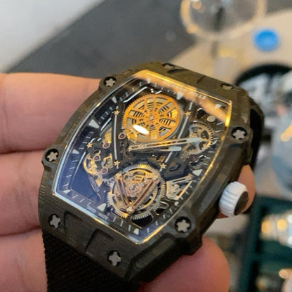 Richard Mille 27-03. Carbon Fiber- اخف ساعة بالعالم قطعة وحدة كلين طبق الاصل و الوزن
