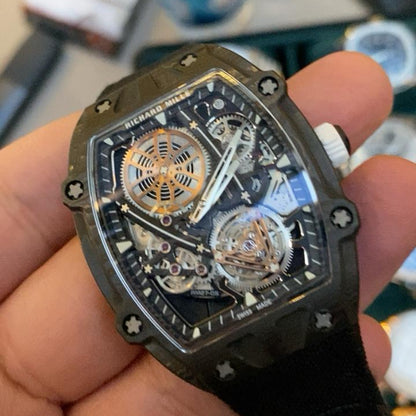 Richard Mille 27-03. Carbon Fiber- اخف ساعة بالعالم قطعة وحدة كلين طبق الاصل و الوزن