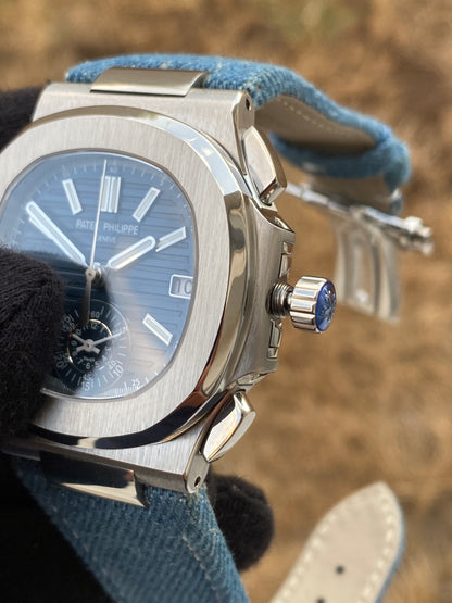 PATEK Philippe Chronograph Jeans- حبة وحدة ماكينة سويسري طبق الأصل و التصوير دون فلاتر او تعديل